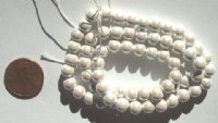 16 inch strand of 6mm Round White Pearl Magnetic Hematite